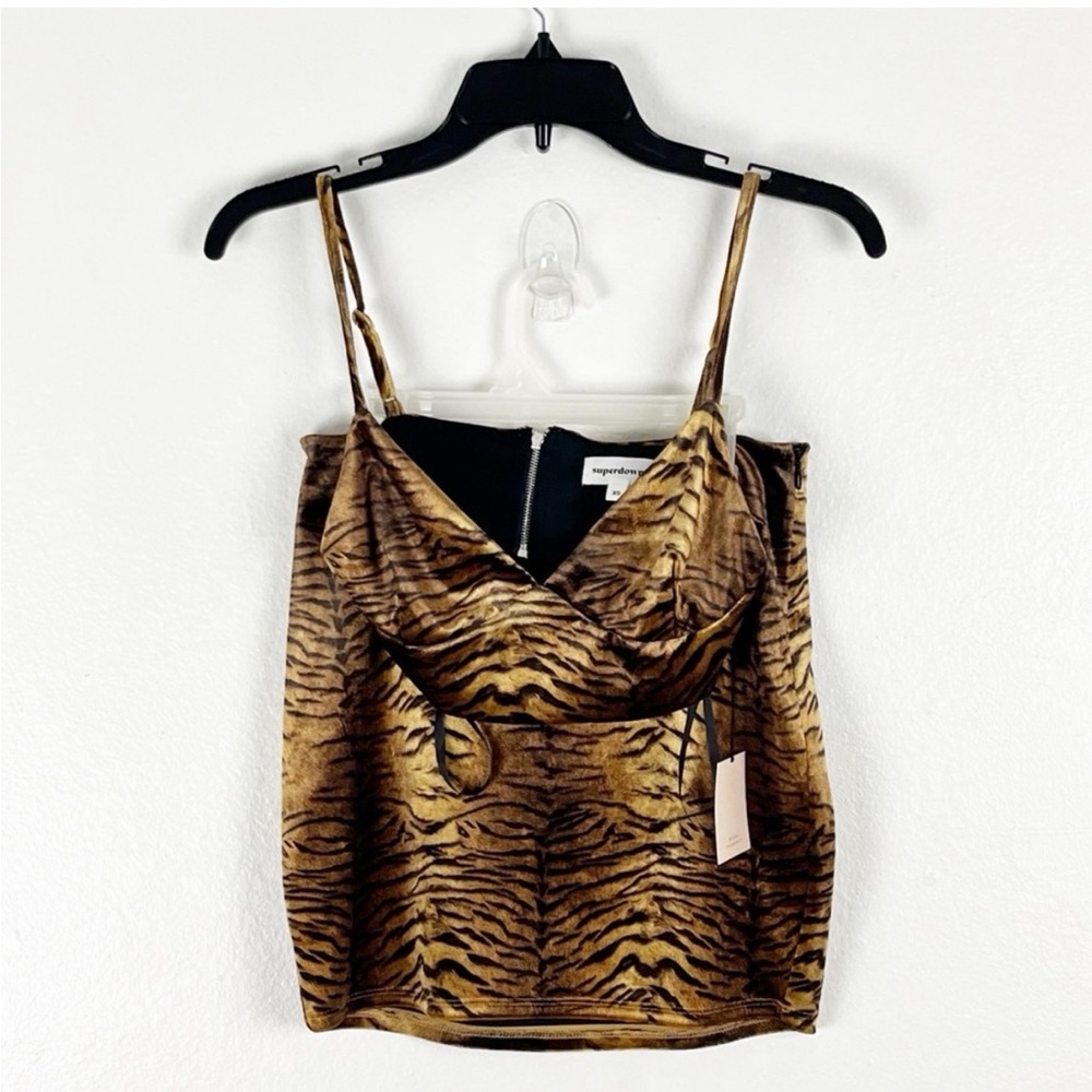 SUPERDOWN Velvet Tiger Cole Cami Two Piece Set, Size XS